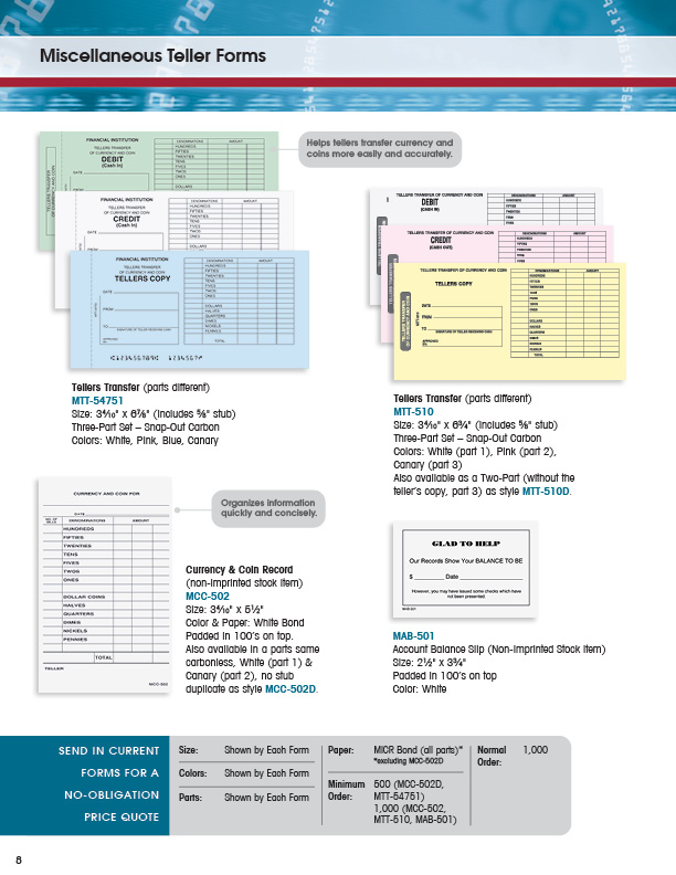 Internal Financial Forms/Official Checks – MICR Solutions